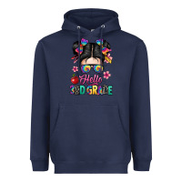 Navy hello third grade kid Heavyweight Hoodie - texasbilliewilder