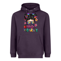 Plum hello third grade kid Heavyweight Hoodie - texasbilliewilder