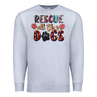 Heather Grey rescue all the dogs Premium Sweatshirt - Zillion Design Studio