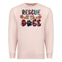 Pale Pink rescue all the dogs Premium Sweatshirt - Zillion Design Studio