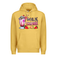 Antique Gold milkshake with strawberry Premium Hoodie - AdoDesignShop