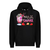 Black milkshake with strawberry Premium Hoodie - AdoDesignShop