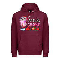Burgundy milkshake with strawberry Premium Hoodie - AdoDesignShop