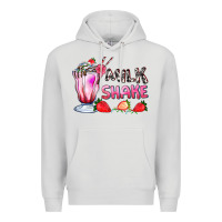 Dove Grey milkshake with strawberry Premium Hoodie - AdoDesignShop