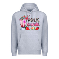 Heather Grey milkshake with strawberry Premium Hoodie - AdoDesignShop