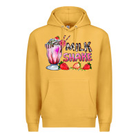 Mustard milkshake with strawberry Premium Hoodie - AdoDesignShop