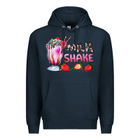 Navy milkshake with strawberry Premium Hoodie - AdoDesignShop