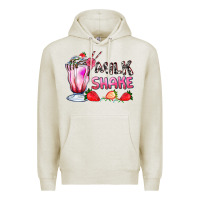 Oatmeal Heather milkshake with strawberry Premium Hoodie - AdoDesignShop