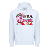White milkshake with strawberry Premium Hoodie - AdoDesignShop