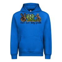 Cobalt Peace Love Baby Gorilla Urban Hoodie - LillyAllenDesigns