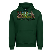 Forest Green Peace Love Baby Gorilla Urban Hoodie - LillyAllenDesigns