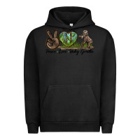 Pigment Black Peace Love Baby Gorilla Urban Hoodie - LillyAllenDesigns