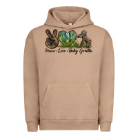 Pigment Burro Peace Love Baby Gorilla Urban Hoodie - LillyAllenDesigns