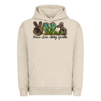 Pigment French Oak Peace Love Baby Gorilla Urban Hoodie - LillyAllenDesigns