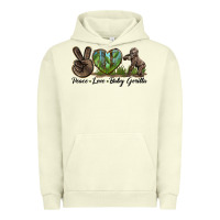 Pigment Pistachio Peace Love Baby Gorilla Urban Hoodie - LillyAllenDesigns