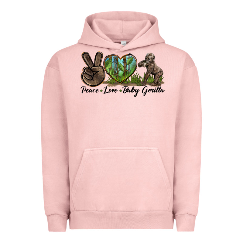 Peace Love Baby Gorilla Urban Hoodie by LillyAllenDesigns | Teevron