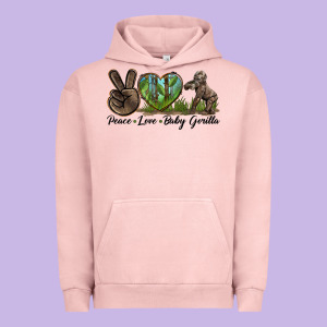 Peace Love Baby Gorilla Urban Hoodie Designed By Lillyallendesigns