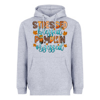 Heather Grey stressed blessed pumpkin obsessed Heavyweight Hoodie - Zillion Design Studio