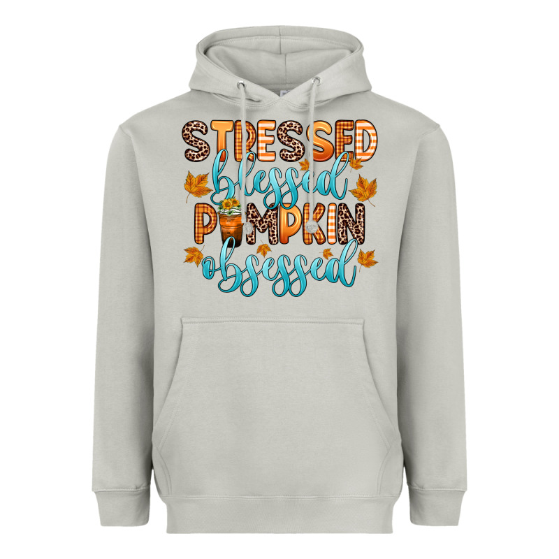 Stressed Blessed Pumpkin Obsessed Heavyweight Hoodie by Zillion Design Studio | Teevron