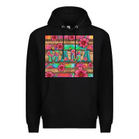 Black mama with tie dye and flowers Premium Hoodie - Artiststas
