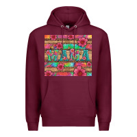 Burgundy mama with tie dye and flowers Premium Hoodie - Artiststas