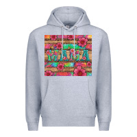 Heather Grey mama with tie dye and flowers Premium Hoodie - Artiststas