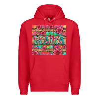 Red mama with tie dye and flowers Premium Hoodie - Artiststas