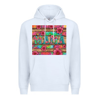 White mama with tie dye and flowers Premium Hoodie - Artiststas
