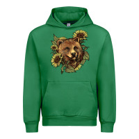 Emerald bear head sunflowers Urban Hoodie - NancyCooperArtShop