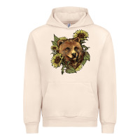 Sandshell bear head sunflowers Urban Hoodie - NancyCooperArtShop
