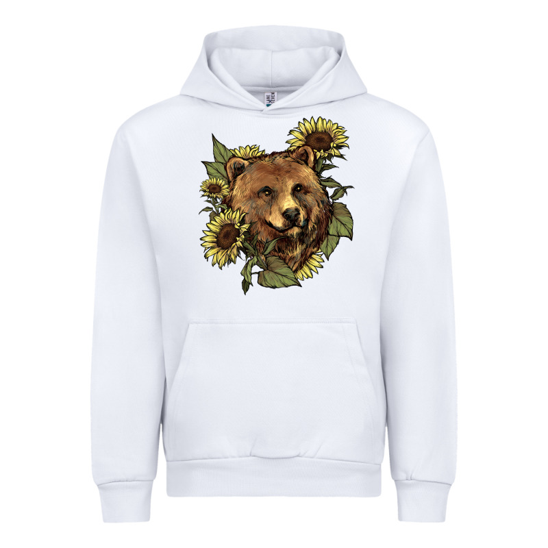 Bear Head Sunflowers Urban Hoodie by NancyCooperArtShop | Teevron