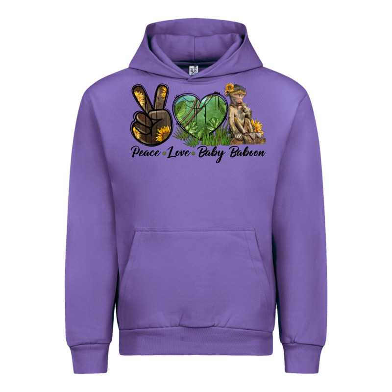 Peace Love Baby Baboon Urban Hoodie by LillyAllenDesigns | Teevron