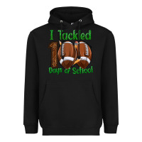 Black i tackled 100 days of school football Heavyweight Hoodie - texasbilliewilder