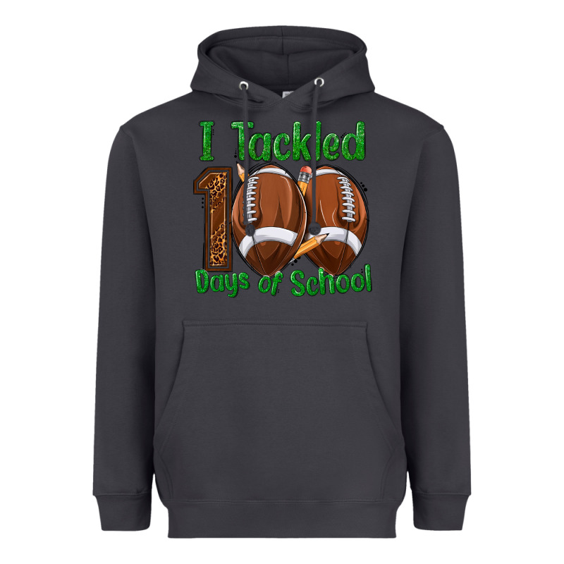 I Tackled 100 Days Of School Football Heavyweight Hoodie by texasbilliewilder | Teevron
