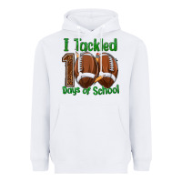 White i tackled 100 days of school football Heavyweight Hoodie - texasbilliewilder
