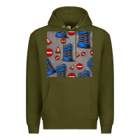 Army Green scissor lift seamless pattern Premium Hoodie - BundleAndBundleShop