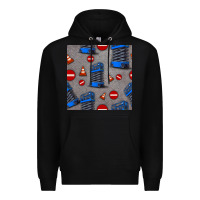 Black scissor lift seamless pattern Premium Hoodie - BundleAndBundleShop