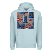 Blue Mist scissor lift seamless pattern Premium Hoodie - BundleAndBundleShop