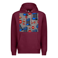 Burgundy scissor lift seamless pattern Premium Hoodie - BundleAndBundleShop