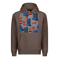 Coffee scissor lift seamless pattern Premium Hoodie - BundleAndBundleShop