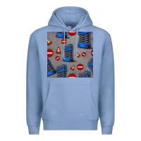 Colony Blue scissor lift seamless pattern Premium Hoodie - BundleAndBundleShop