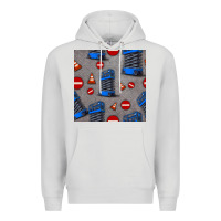 Dove Grey scissor lift seamless pattern Premium Hoodie - BundleAndBundleShop