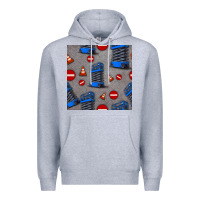 Heather Grey scissor lift seamless pattern Premium Hoodie - BundleAndBundleShop