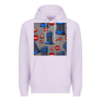 Lilac scissor lift seamless pattern Premium Hoodie - BundleAndBundleShop