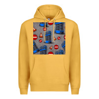 Mustard scissor lift seamless pattern Premium Hoodie - BundleAndBundleShop