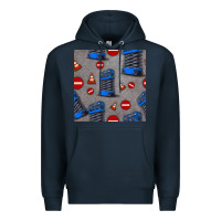 Navy scissor lift seamless pattern Premium Hoodie - BundleAndBundleShop