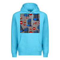 Ocean Blue scissor lift seamless pattern Premium Hoodie - BundleAndBundleShop