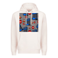 Pale Pink scissor lift seamless pattern Premium Hoodie - BundleAndBundleShop