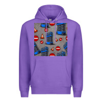 Purple scissor lift seamless pattern Premium Hoodie - BundleAndBundleShop