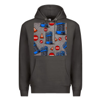 Smoke scissor lift seamless pattern Premium Hoodie - BundleAndBundleShop